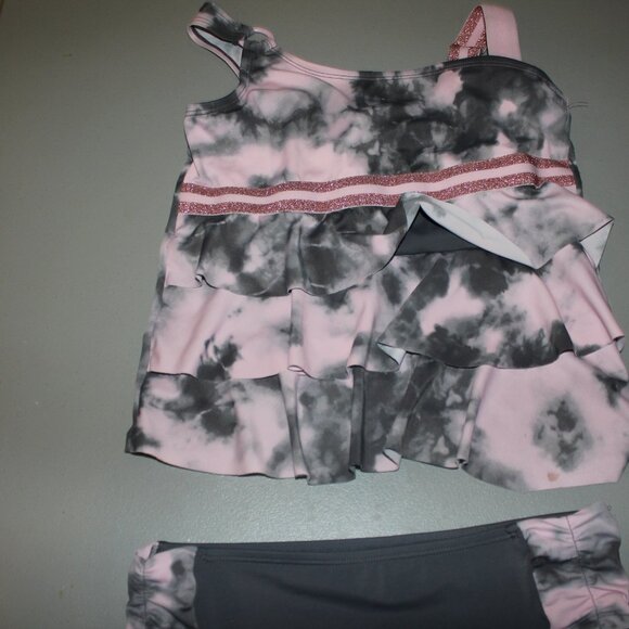 2 Pcs Justice Tankini Swimsuit Size 14 - Picture 2 of 10